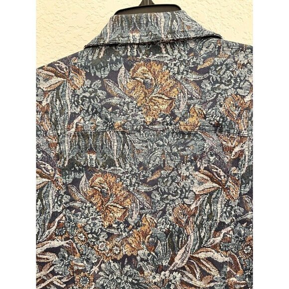 Westbound Women's Jean Jacket  Size M Whimsy Retro Multicolor Floral Tapestry - Picture 7 of 7